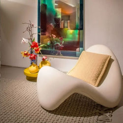 Sofá perezoso individual minimalista italiano, muebles de salón de ocio de terciopelo de cordero nórdico moderno para sala de estar