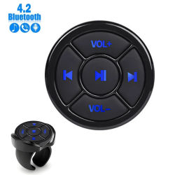 Control Remoto Inalámbrico Bluetooth para Reproductor Multimedia, Botón de Música para Volante, Compatible con Android e iOS, Kit para Auto