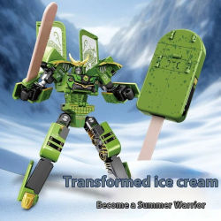 Juguete Transformable de Helado Guerrero, Modelo Educativo para Niños, Robot Guerrero de Helado para Juego de Imitación