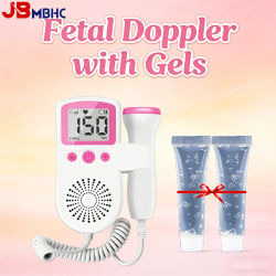 Doppler-Monitor de ritmo cardíaco Fetal y Gel, Detector de ritmo cardíaco, sin radiación, pantalla LCD curva