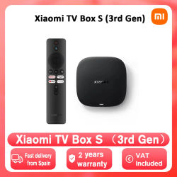 Caja de TV Xiaomi Global Version S 3ª Generación 4K UHD Android TV Caja WiFi 6 Bluetooth 5.2 Dolby Vision Atmos Google TV Set Top Box 2GB 32GB Reproductor Multimedia Inteligente HDR10 Dispositivo de
