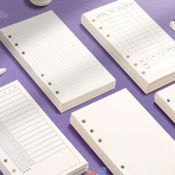 60 Hojas en Blanco A6, Recambios de Hojas Sueltas para Carpeta de 6 Anillas, Insertos para Cuaderno de Contabilidad, Planificador, Núcleo Interno Reemplazable para Diario