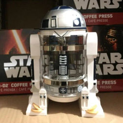 Star Wars R2-d2 960ml Moka cafetera de mano Robot de dibujos animados Oficina hogar Manual térmico de acero inoxidable prensado Mini cafetera