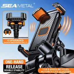 Soporte Universal para teléfono de bicicleta SEAMETAL, soporte para teléfono de motocicleta a prueba de golpes para manillar de motocicleta, espejo retrovisor, teléfono de 4,7-6,8 pulgadas