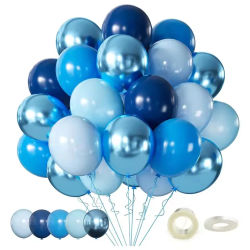 32 Uds. Globos azules metálicos azul perla de 10 pulgadas globos de látex decoraciones para fiestas de cumpleaños, bodas, Baby Shower