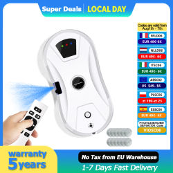 Liectroux YW610 Robot limpiacristales, Pulverizador Ultrasónico de Agua, Robot Aspirador Ultradelgado para Ventanas, Limpia Cristales Doméstico, Fregado en Seco y Húmedo, Ruta AI, Mando a Distancia