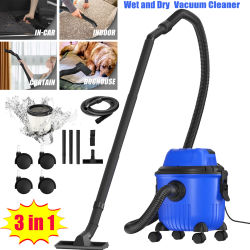 DayPlus Aspiradora 3 en 1 Cilindro sin bolsa húmedo y seco Limpieza de pisos compacta Potente filtro HEPA con función de soplador, 15L