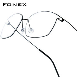 Montura de gafas FONEX de aleación de titanio para hombre, gafas de diseño de marca, ultraligeras, Dinamarca, Corea, Morten, gafas sin tornillos 98624