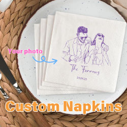 Servilletas de Papel Personalizadas para Boda, Servilletas de Cóctel Personalizadas, Servilletas Desechables para Fiesta, Cumpleaños, Despedida de Soltera, Baby Shower
