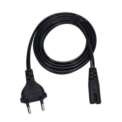 Cable de Alimentación Europeo de 2 Clavijas, Cable de Extensión C7 Figura 8, Cable de Alimentación Europeo para Samsung, LG, Sony, TV, Monitor, Fuente de Alimentación, PS3, XBox, Cargador