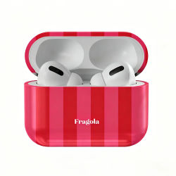 Funda Protectora Rígida HD Brillante con Diseño de Ondas Fragola, a Prueba de Golpes, para Auriculares AirPods 1, 2, 3, Pro, Pro2, con Gancho Metálico