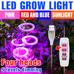 Luz LED de cultivo, fitoamplificador de espectro completo, lámpara para plantas de interior, cultivo de semillas de flores hidropónicas, luz de cultivo con función de sincronización