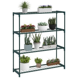 Outsunny Estantería para Plantas de 4 Niveles 89x28x107 cm Verde Oscuro