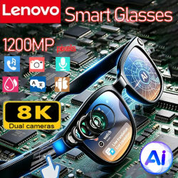 Gafas Inteligentes Lenovo con Cámara 8K, IA, Traducción, Llamadas Bluetooth, Reproductor de Música, Asistente de Voz, Multifuncionales, para Hombre y Mujer