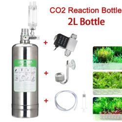 Sistema generador de CO2, válvula solenoide de acuario de 2L, sistema generador de cilindro de CO2, Kit de Reactor, difusor de burbujas para plantas y peceras