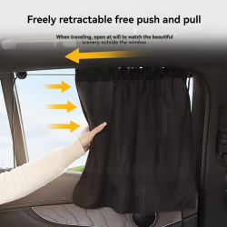 Cortina con ventosa para ventana de coche, cubierta para ventana lateral con dibujos animados, protección UV para niños y bebés