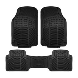 ENERFERO-Alfombra De Goma Para Coche, Alfombrilla Universales Antideslizante, 2 Delanteras y 2 traseras，Color negro