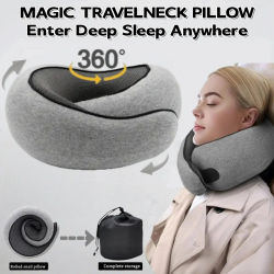 Almohada de Viaje Portátil en Forma de U, 100% Espuma Viscoelástica, Almohada de Viaje con Soporte para el Cuello, Almohada Ajustable y Suave para la Siesta