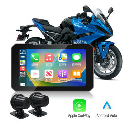 Navegador GPS portátil para motocicleta de 5 pulgadas, IP67 a prueba de agua, con Carplay inalámbrico, Android Auto, DVR, grabadora de conducción, monitor para moto y WIFI.