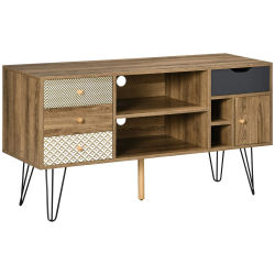 HOMCOM Mueble de TV con Estantes y 4 Cajones para televisores 50'' 120x39x64 cm