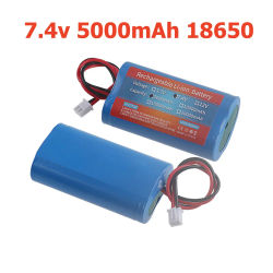 Batería recargable de 7,4 V, 3000mAh/5000mAh, baterías 18650 2S2P para Altavoz Bluetooth, luz Solar, Monitor + placa protectora
