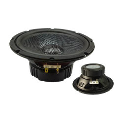 Altavoz de rango medio de 6.5 pulgadas con cono de fibra de vidrio y borde de goma, potencia RMS de 40W a 4Ω/30W a 8Ω, opcional 89db, para audio de coche/hogar, etc.