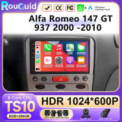 Android 16 Carplay para Alfa Romeo 147 GT 937 2000-2010, Navegación GPS, Video, Radio para Auto, GPS Automotriz, Multimedia, Monitor para Auto, DVD