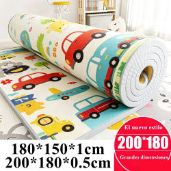 Alfombra de juego gruesa para bebés, tapete de seguridad grande para niños, tapete de desarrollo, alfombra plegable para gatear en la habitación del bebé