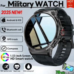 2025 nuevo reloj inteligente militar GPS V69 para hombres 1,85 pulgadas 710 mAh ritmo cardíaco GPS deportes IP68 impermeable Bluetooth hablar Smartwatch hombre