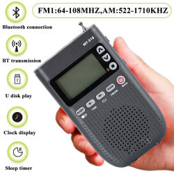 Mini portátil FM AM Bluetooth Radio recargable Bluetooth altavoz pantalla LCD Radios receptor deportes al aire libre Walkman tarjeta TF Pl