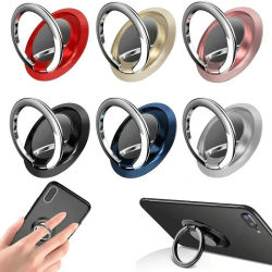 Mini soporte para anillo de dedo, agarre giratorio 360 para teléfono móvil, montaje magnético para coche, pegatina trasera para teléfono, soporte universal