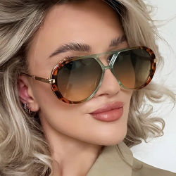 Nuevas Gafas de Sol de Diseño de Marca de Lujo para Mujer, Gafas de Sol Ovaladas Vintage, Gafas de Sol Extra Grandes para Mujer, Gafas de Moda para Exteriores con Protección UV400