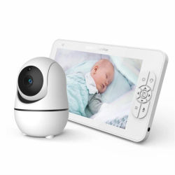 Monitor de vídeo para bebés de 7", pantalla HD de 1080P, IPS, compatible con 2 cámaras HD, duración de la batería de 24 horas, alcance de 1000 pies, modo dividido