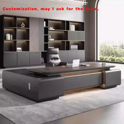 Mesa de ordenador de MDF moderna personalizada, muebles de madera de lujo grandes con mesa de diseño simple