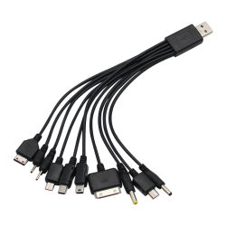 Cable cargador Universal USB a enchufe múltiple para teléfono móvil, Cable USB 10 a 1 para Samsung, Xiaomi, Huawei, Google, OPPO, Vivo