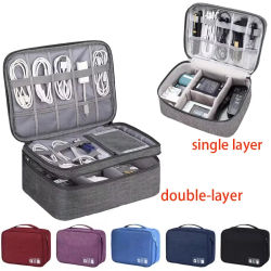Bolsa de Almacenamiento de Cables de Viaje, Organizador Electrónico Digital Portátil a Prueba de Agua, Bolsa de Almacenamiento para Cables USB, Cargadores y Enchufes