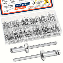 Kit surtido de remaches pop, remaches ciegos de aluminio de 12 o 5 tamaños, remaches ciegos surtidos para muebles de metal, juego de remaches automotrices