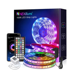 Tira de luces Led RGB 5050 DC12V, cinta con controlador Bluetooth para niños coloridos en la habitación, banda de retroiluminación de TV navideña