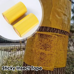 Cinta Adhesiva de Doble Cara para Control de Insectos, Amarilla, Impermeable, Trampa Adhesiva Eficaz Contra Plagas en Exteriores para Plantas y Jardines