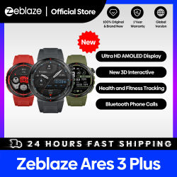 Nuevo Zeblaze Ares 3 Plus 1,43 ''HD AMOLED pantalla Smartwatch llamadas de voz nuevo 3D interactivo más de 100 modos deportivos reloj inteligente para hombres