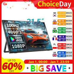 HGFRTEE Monitor portátil 21,5 pulgadas 100 hz FHD Monitor de juegos portátil con orificio VESA USB C Mini HDMI segunda pantalla para negocios