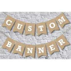 Pancarta de arpillera personalizada, diseña tu propio cartel, accesorios para fotos, decoraciones para fiestas navideñas, letrero rústico Vintage, accesorio para Baby Shower