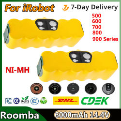 Batería de repuesto Turpow de 14,4 V y 6000 mAh para aspiradoras iRobot Roomba 500, 510, 530, 550, 560, 570, 580, 600, 700, 800 y 900, con tecnología NI-MH.