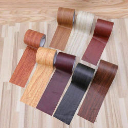 Cinta de reparación de muebles de grano de madera, calcomanías autoadhesivas para puertas, impermeables, a prueba de moho, línea de cintura de pared, decoración del hogar, 5M por rollo
