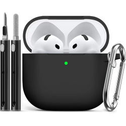 Funda para AirPods 4 2024 con kit de limpieza, cubierta protectora de silicona suave para Apple AirPods de 4.ª generación, para mujeres y hombres, Com