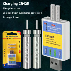 Flotador batería recargable CR425 cargador USB accesorios de carga traje de baño de pesca alarma de pesca indicador de mordida