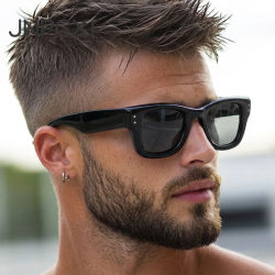 JNPCXI, nuevas gafas de sol cuadradas con remaches para mujer, gafas de sol con gradiente, gafas de sol UV400 a la moda de té negro para hombre, gafas de sol de tendencia