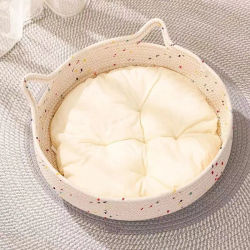 OUZEY-cama tejida de mimbre para gatos, estera refrescante para mascotas, casa resistente a los arañazos para gatos, accesorios cómodos para el hogar para mascotas