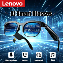 Gafas Inteligentes Lenovo 8K HD con Control Remoto por IA, Cámara para Fotos y Grabación, Traductor, Asistente de Voz, Música, Bluetooth, Lentes de Sol