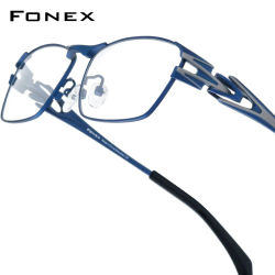 Montura de gafas FONEX de titanio puro para hombre, gafas ultraligeras cuadradas de diseño de marca, gafas japonesas ultraligeras de alta calidad 85764